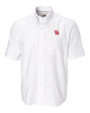 Houston Cougars Cutter & Buck Epic Easy Care Nailshead Mens Big and Tall Short Sleeve Dress Shirt White Mannequin