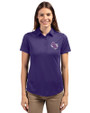 Stephen F Austin Lumberjacks Cutter & Buck Prospect Eco Textured Stretch Recycled Womens Short Sleeve Polo College Purple Front