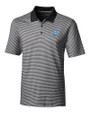 Indiana State Sycamores Cutter & Buck Forge Tonal Stripe Stretch Mens Big and Tall Polo Black Mannequin