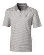 Navy Midshipmen Cutter & Buck Forge Tonal Stripe Stretch Mens Big and Tall Polo Polished Medium Gray Mannequin