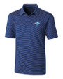 Indiana State Sycamores Cutter & Buck Forge Pencil Stripe Stretch Mens Big and Tall Polo Tour Blue Mannequin
