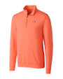 Miami Hurricanes Cutter & Buck Shoreline Heathered Quarter Zip Mens Big and Tall Pullover College Orange Heather Mannequin