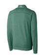 Miami Hurricanes Cutter & Buck Shoreline Heathered Quarter Zip Mens Big and Tall Pullover Hunter Heather Mannequin Back