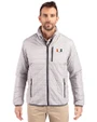 Miami Hurricanes Cutter & Buck Rainier Recycled Insulated Puffer Mens Big & Tall Full Zip Jacket Polished Medium Gray Front