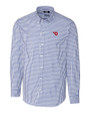 Dayton Flyers Cutter & Buck Easy Care Stretch Gingham Mens Big and Tall Long Sleeve Dress Shirt Tour Blue Mannequin