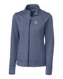 Georgetown Hoyas Cutter & Buck Shoreline Heathered Womens Full Zip Jacket Liberty Navy Heather Mannequin