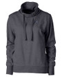 Georgetown Hoyas Cutter & Buck Saturday Cotton Blend Womens Funnel Neck Sweatshirt Charcoal Heather Mannequin