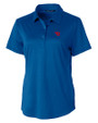 Dayton Flyers Cutter & Buck Prospect Recycled Featherlight Stretch Womens Polo Tour Blue Mannequin