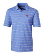 Dayton Flyers Cutter & Buck Forge Epic Confidence Recycled Heathered Stripe Stretch Mens Polo Chelan Blue Mannequin