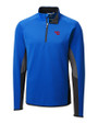 Dayton Flyers Cutter & Buck Traverse Colorblock Stretch Quarter Zip Mens Pullover Chelan Blue Mannequin