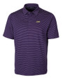 James Madison Dukes Cutter & Buck Forge Pencil Stripe Stretch Mens Polo College Purple Mannequin