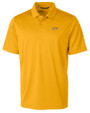James Madison Dukes Cutter & Buck Prospect Eco Textured Stretch Recycled Mens Short Sleeve Polo College Gold Mannequin