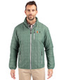 Miami Hurricanes Cutter & Buck Rainier PrimaLoft® Mens Eco Insulated Full Zip Puffer Jacket Hunter Melange Front
