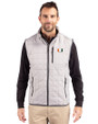 Miami Hurricanes Cutter & Buck Rainier PrimaLoft® Mens Eco Insulated Full Zip Puffer Vest Polished Medium Gray Front