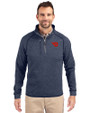 Dayton Flyers Cutter & Buck Mainsail Sweater-Knit Mens Half Zip Pullover Jacket Liberty Navy Heather Front