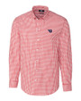 Dayton Flyers Cutter & Buck Easy Care Stretch Gingham Mens Long Sleeve Dress Shirt Cardinal Red Mannequin