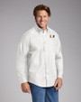 Miami Hurricanes Cutter & Buck Epic Easy Care Fine Twill Mens Long Sleeve Dress Shirt White Front