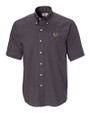 Miami Hurricanes Cutter & Buck Epic Easy Care Nailshead Mens Short Sleeve Dress Shirt Black Mannequin