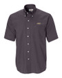 James Madison Dukes Cutter & Buck Epic Easy Care Nailshead Mens Short Sleeve Dress Shirt Black Mannequin