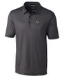 Miami Hurricanes Cutter & Buck Pike Mini Pennant Print Stretch Mens Big and Tall Polo Black Mannequin