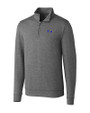 Pitt Panthers Cutter & Buck Shoreline Heathered Quarter Zip Mens Big and Tall Pullover Charcoal Heather Mannequin