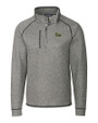 Pitt Panthers Cutter & Buck Mainsail Sweater-Knit Mens Big and Tall Half Zip Pullover Jacket Polished Heather Mannequin