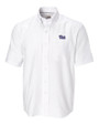 Pitt Panthers Cutter & Buck Epic Easy Care Nailshead Mens Short Sleeve Dress Shirt White Mannequin