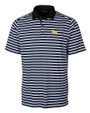 Pitt Panthers Cutter & Buck Mens Forge Polo Multi Stripe Tour Blue Mannequin