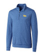 Pitt Panthers Cutter & Buck Shoreline Heathered Quarter Zip Mens Pullover Tour Blue Heather Mannequin