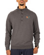 Miami Hurricanes Cutter & Buck Saturday Cotton Blend Mens Big and Tall  Mock Pullover Sweatshirt Charcoal Heather Front