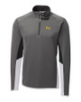Pitt Panthers Cutter & Buck Traverse Colorblock Stretch Quarter Zip Mens Pullover Elemental Grey Mannequin