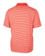 Syracuse Orange Cutter & Buck Forge Tonal Stripe Stretch Mens Big and Tall Polo College Orange Mannequin Back