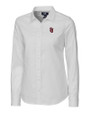 St Johns Red Storm Cutter & Buck Stretch Oxford Womens Long Sleeve Dress Shirt White Mannequin
