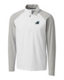 Tulane Green Wave Cutter & Buck Response Lightweight Hybrid Quarter Zip Mens Pullover Windbreaker White Mannequin