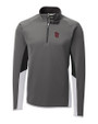St Johns Red Storm Cutter & Buck Traverse Colorblock Stretch Quarter Zip Mens Pullover Elemental Grey Mannequin