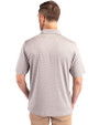 Syracuse Orange Cutter & Buck Forge Pencil Stripe Stretch Mens Polo Polished Medium Gray Back
