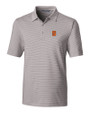 Syracuse Orange Cutter & Buck Forge Pencil Stripe Stretch Mens Polo Polished Medium Gray Mannequin