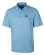 Tulane Green Wave Cutter & Buck Forge Pencil Stripe Stretch Mens Polo Atlas Light Blue Mannequin