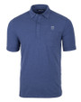 Emory Eagles Cutter & Buck Advantage Tri-Blend Jersey Mens Pocket Polo Tour Blue Heather Mannequin