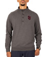 St Johns Red Storm Cutter & Buck Saturday Cotton Blend Mens Mock Pullover Sweatshirt Charcoal Heather Front