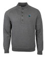 Tulane Green Wave Cutter & Buck Saturday Cotton Blend Mens Mock Pullover Sweatshirt Charcoal Heather Mannequin