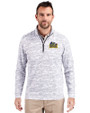 Drexel Dragons Cutter & Buck Traverse Stretch Eco Camo Print Quarter Zip Mens Pullover Charcoal Front