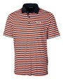 Pepperdine Waves Cutter & Buck Mens Forge Polo Multi Stripe College Orange Mannequin