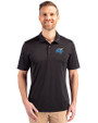 Middle Tennessee Blue Raiders Cutter & Buck Prospect Eco Textured Stretch Recycled Mens Short Sleeve Polo Black Front