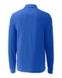 Emory Eagles Cutter & Buck Advantage Eco Tri-Blend Pique Mens Long Sleeve Polo Chelan Blue Mannequin Back