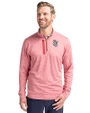 St Johns Red Storm Cutter & Buck Stealth Heathered Mens Quarter Zip Cardinal Red Front