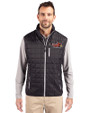 Illinois State Redbirds Cutter & Buck Rainier PrimaLoft® Mens Eco Insulated Full Zip Puffer Vest Black Front