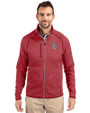 St Johns Red Storm Cutter & Buck Mainsail Sweater-Knit Mens Full Zip Jacket Cardinal Red Heather Front