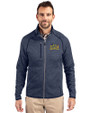 Drexel Dragons Cutter & Buck Mainsail Sweater-Knit Mens Full Zip Jacket Liberty Navy Heather Front
