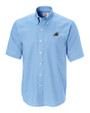 Tulane Green Wave Cutter & Buck Epic Easy Care Nailshead Mens Short Sleeve Dress Shirt Atlas Light Blue Mannequin